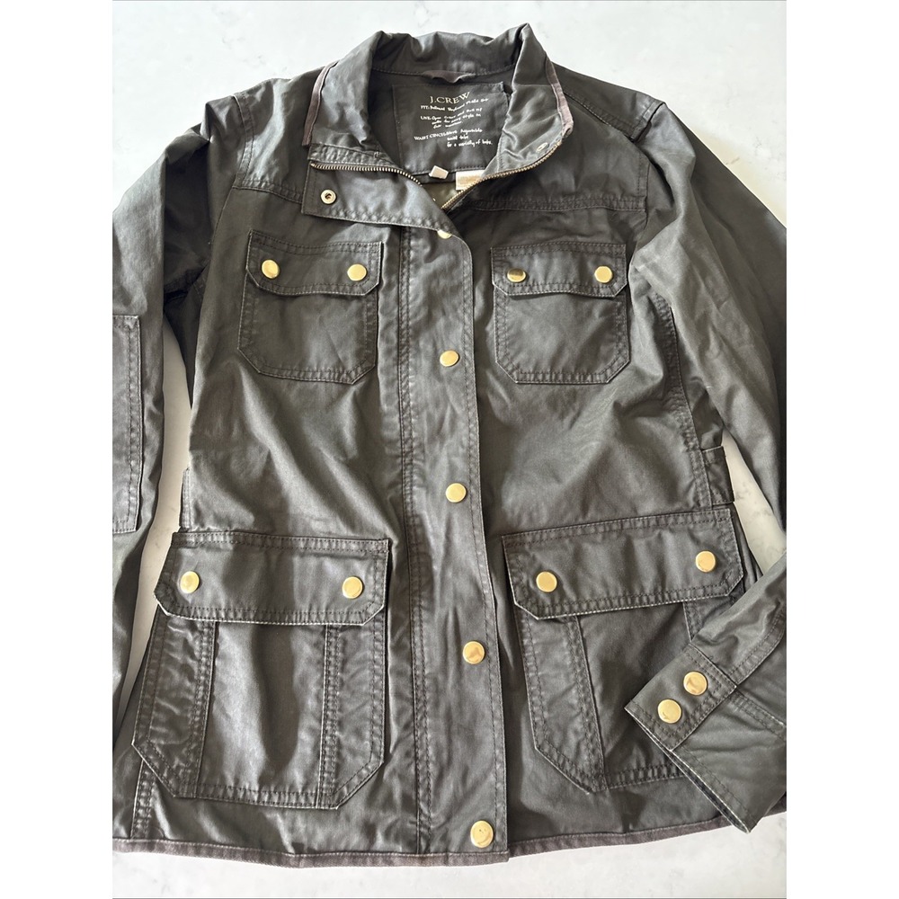 J Crew Relaxed Boyfriend Field Jacket Barn Cotton Utility Coat S Army Military